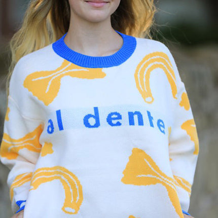Al dente pasta knit sweater