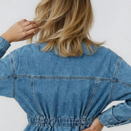 Studded detail v neck denim jacket