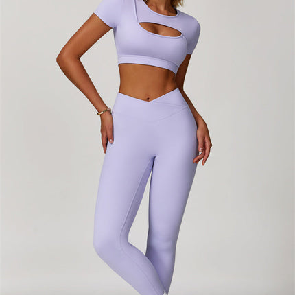 The Lavish Cut-out Crop Top Leggings 2-Piece Set
