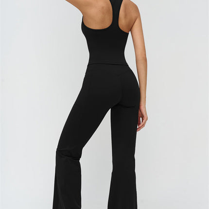 The BoldFit Crop Top Flared Leggings 2-Piece Set