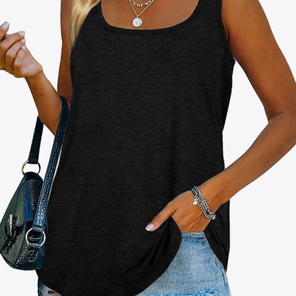 Curved Hem Square Neck Women Tank