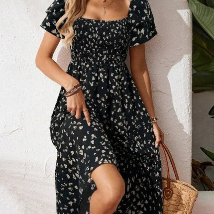 Floral Ruffle Midi Dress