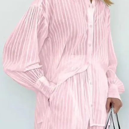 Miss Sparkling 2-piece matching long sleeve and shorts set
