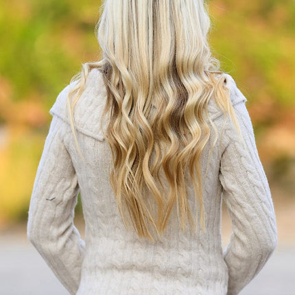 Cable Knit Zip-Up Cardigan