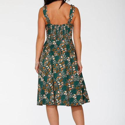 24421 Olive Mushroom Swing Dress