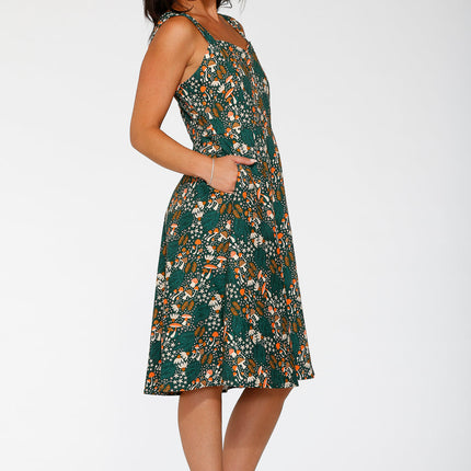 24421 Olive Mushroom Swing Dress