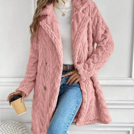 Houndstooth Pattern  Fleece Coat