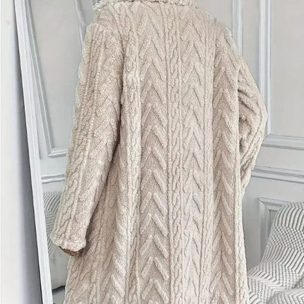 Houndstooth Pattern  Fleece Coat