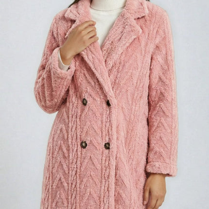Houndstooth Pattern  Fleece Coat