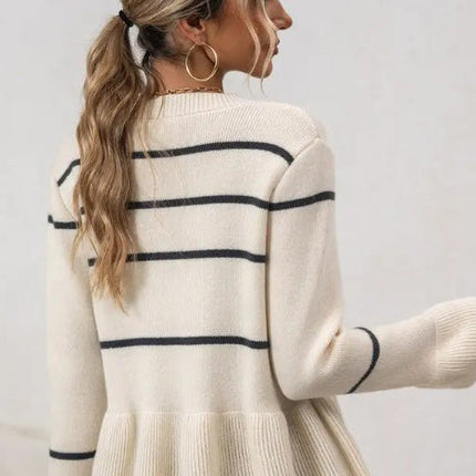 Striped Ribbed Cardigan