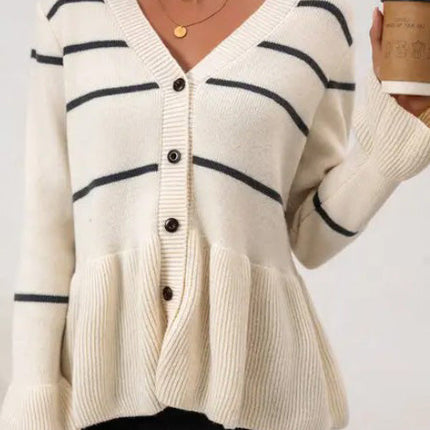 Striped Ribbed Cardigan