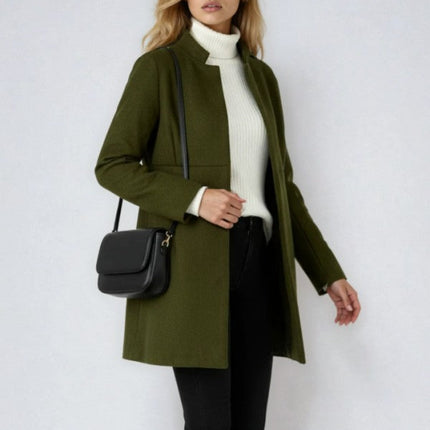 Women's Stand Collar  Wool Blend Coat