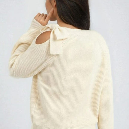 Bow Ribbed Sweater