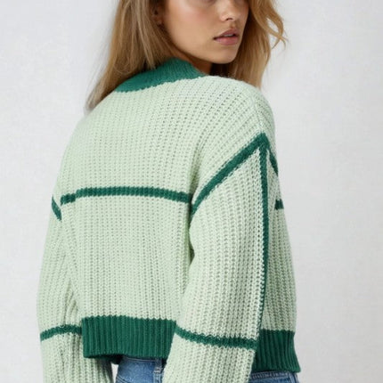 Two-Tone Color Block Cardigan
