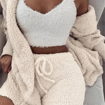 Women's 3-Piece Velvet Pajama Set – Soft Lounge Suit S–XXXL