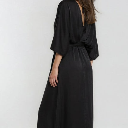 Miss Sparkling Satin Kimono Sleeve Maxi Dress