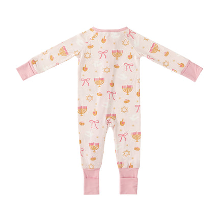 Pretty In Hanukkah (Convertible Zip Footies)