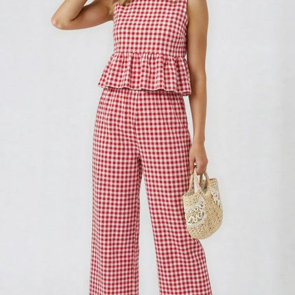 Miss Sparkling Gingham Pants & Top Set