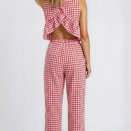 Miss Sparkling Gingham Pants & Top Set