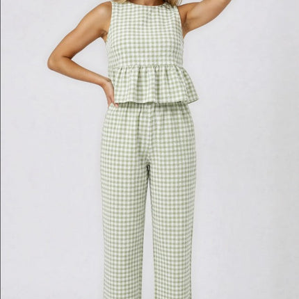 Miss Sparkling Gingham Pants & Top Set