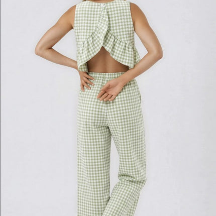 Miss Sparkling Gingham Pants & Top Set