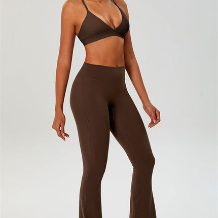 The Ember Sports Bra Crop Top Flared Leggings 3-Piece Set