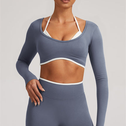 The Elevate Long Sleeve Crop top Shorts 2-Piece Set
