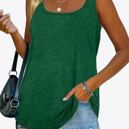 Curved Hem Square Neck Women Tank