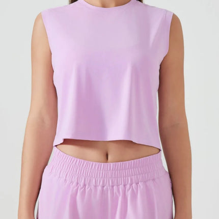 Millennia Round Neck Cropped Active Tank