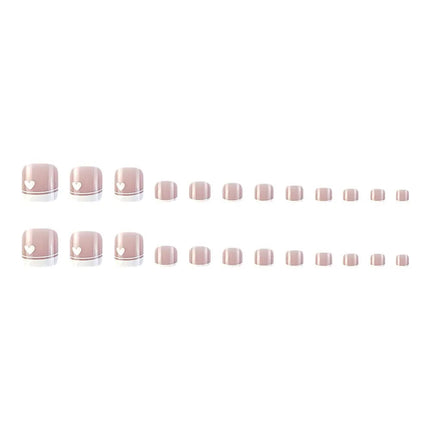 24PCs French Nude Natural Nails