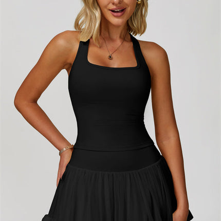 The Dynamic Crop Top Mesh Tennis Skirt 2-Piece Set