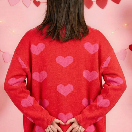 Open Front Heart Cardigan