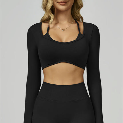 The Prime Long Sleeve Crop Top Shorts 2-Piece Set