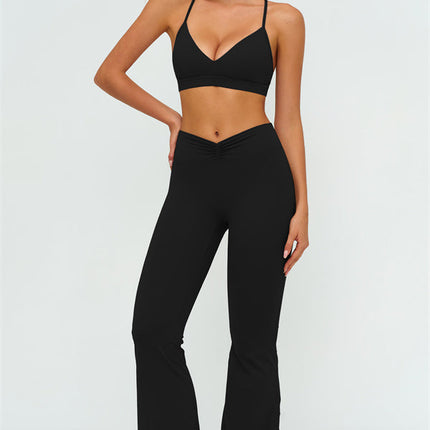 The Lushness Y-Back Sports Bra Flared Leggings 2-Piece Set