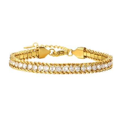 Amelia Sparkle Stack Adjustable CZ Chain Bracelet