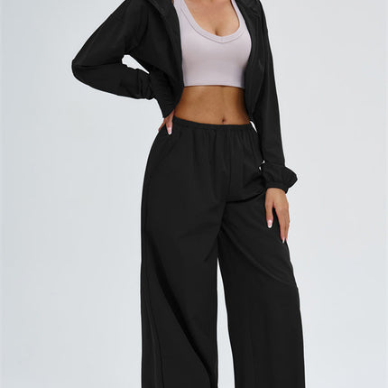 The Svelte UV protection Crop Hoodie Sweatpants 2-Piece Set