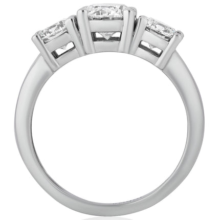 3 CTW AGI Certified Lab Grown Diamond (G-VS) Three Stone Engagement Ring in of 14K Gold