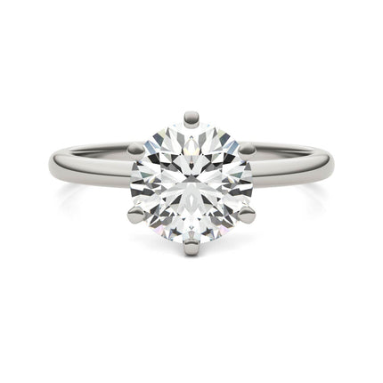 2.00 CTW AGI Certified Lab Grown Diamond Solitaire Engagement Ring – G-VS Clarity, 14K White Gold
