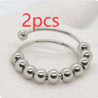Silver / Stainless steel A style / 2PCS