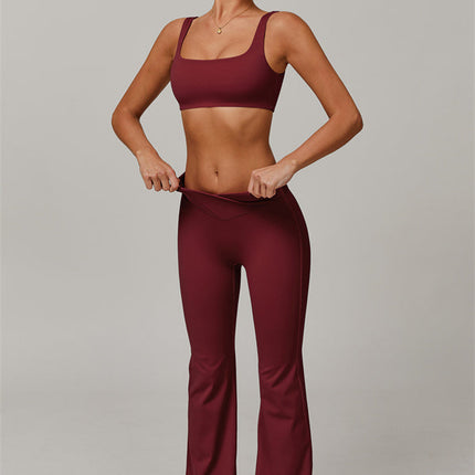 The Halo Sports Bra Flared Leggings 2-Piece Set
