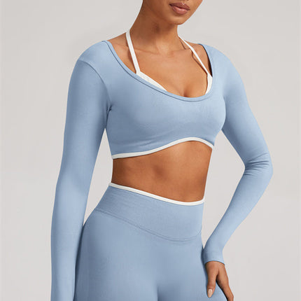 The Elevate Long Sleeve Crop top Shorts 2-Piece Set