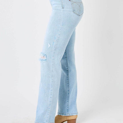 Judy Blue Full Size High Waist Distressed Straight Women Jeans