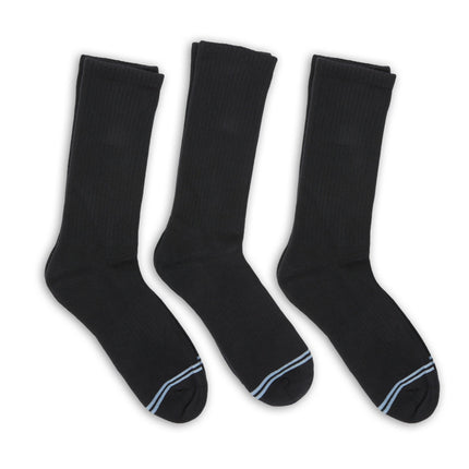 Black Casual Crew Socks 3-Pack