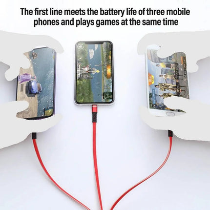 3 port LED Display Wall Charger  and 3 in 1 Cable Bundle Silver