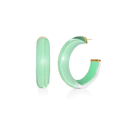 Small Illusion Lucite Hoop Earrings