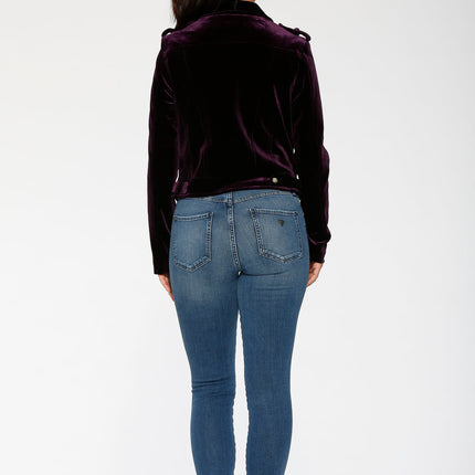 30280 Purple Velvet Moto Jacket
