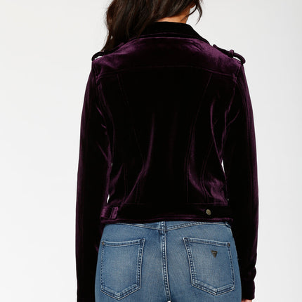 30280 Purple Velvet Moto Jacket