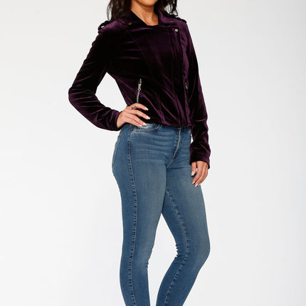 30280 Purple Velvet Moto Jacket