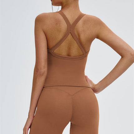 The Slate Cross Back Top Flared Leggings 2-Piece Set