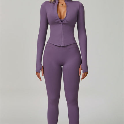 The Empower Jacket Sports Bra Leggings 3-Piece Set